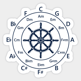 Circle of Fifths Ship Steering Wheel Light Theme Sticker